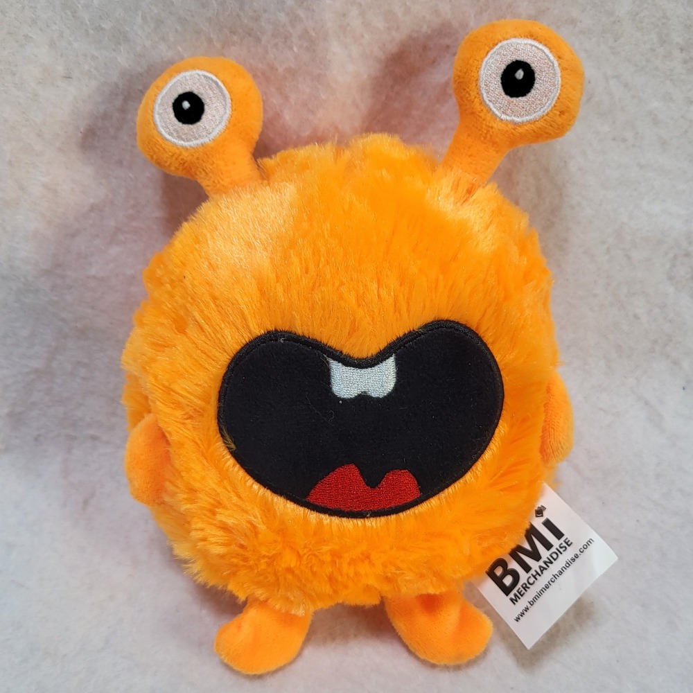 Eye‎ Scream Orange Monster Plush Fuzzy Stuffed Toy Stalk Eyes 6"